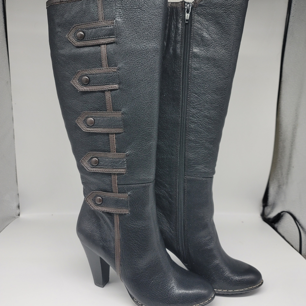 Sofft Black and Brown Heeled Boots